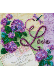 Mini Bead Embroidery Kit on Art Canvas "Love"
