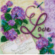 Mini Bead Embroidery Kit on Art Canvas "Love"