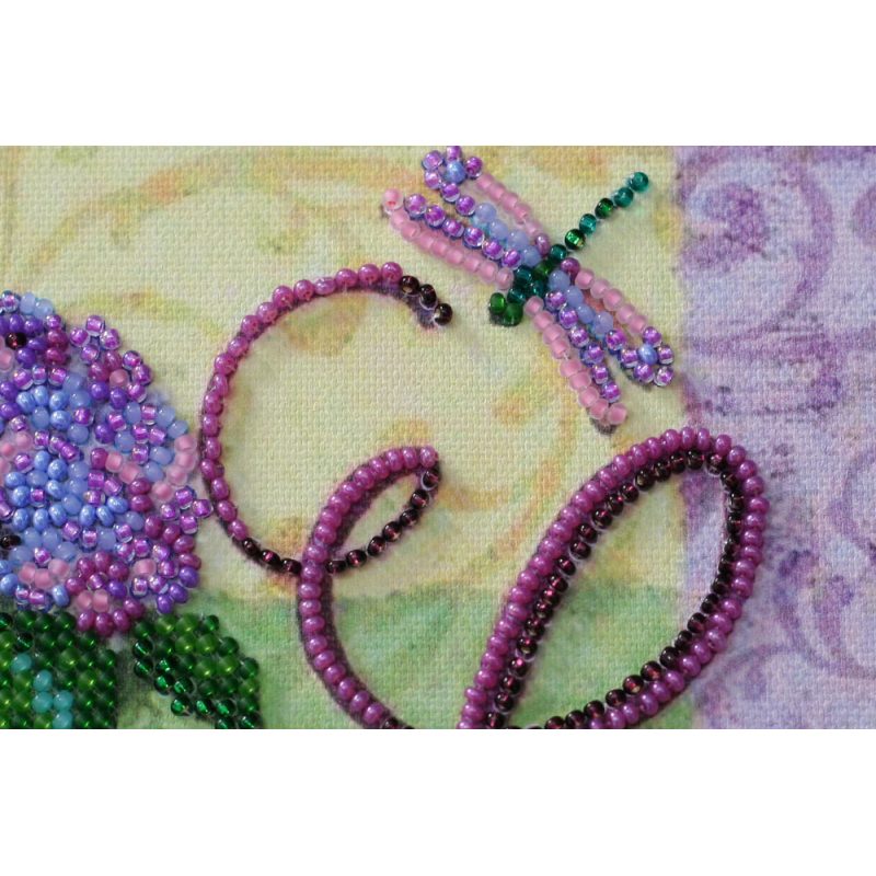 Mini Bead Embroidery Kit on Art Canvas "Love"