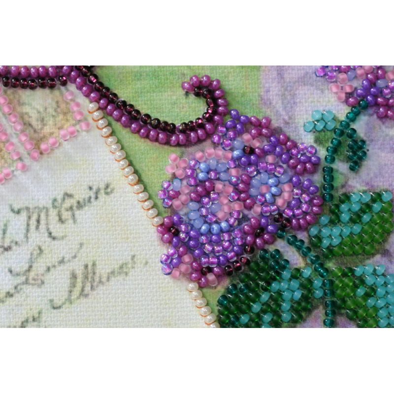 Mini Bead Embroidery Kit on Art Canvas "Love"