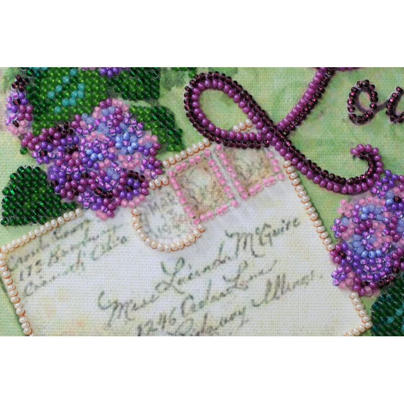 Mini Bead Embroidery Kit on Art Canvas "Love"