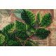 Mini Bead Embroidery Kit on Art Canvas "Cherry twig"
