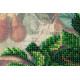 Mini Bead Embroidery Kit on Art Canvas "Cherry twig"