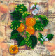 Mini Bead Embroidery Kit on Art Canvas "Apricot branch"