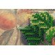 Mini Bead Embroidery Kit on Art Canvas "Apricot branch"