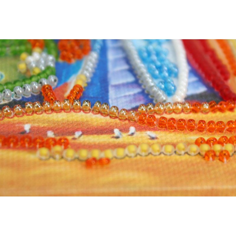 Mini Bead Embroidery Kit on Art Canvas "Surfing"