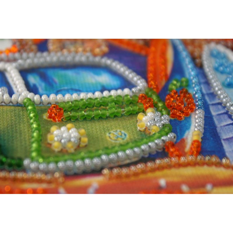 Mini Bead Embroidery Kit on Art Canvas "Surfing"
