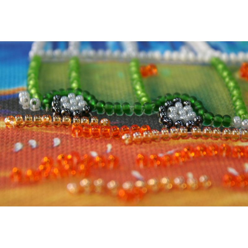 Mini Bead Embroidery Kit on Art Canvas "Surfing"