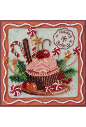 Mini Bead Embroidery Kit on Art Canvas "Holiday sweets"