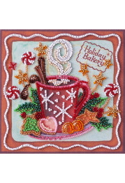 Mini Bead Embroidery Kit on Art Canvas "Aroma of the holiday"
