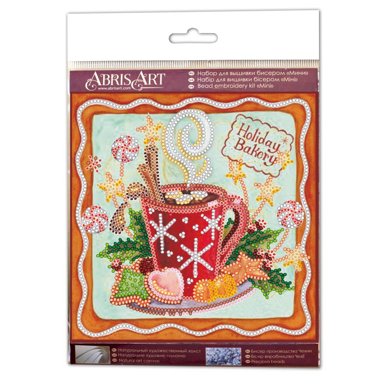 Mini Bead Embroidery Kit on Art Canvas "Aroma of the holiday"