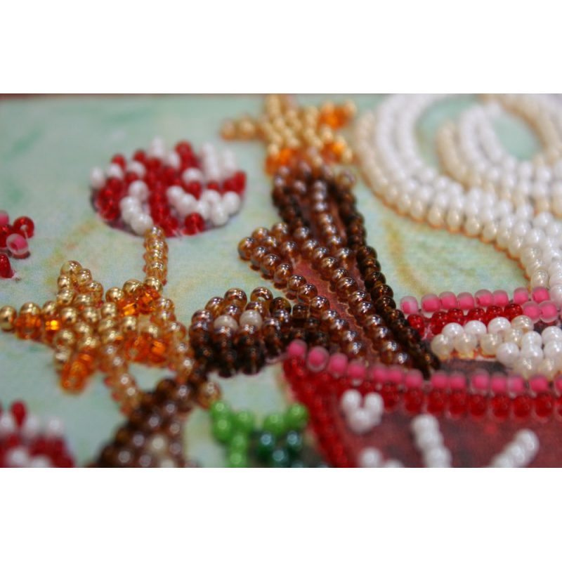 Mini Bead Embroidery Kit on Art Canvas "Aroma of the holiday"