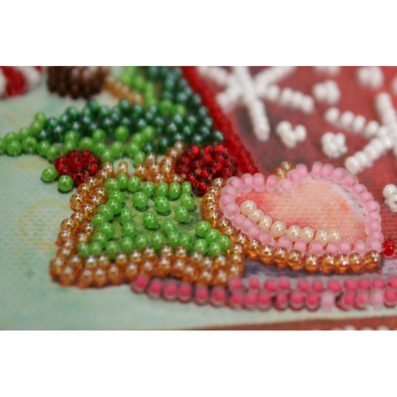 Mini Bead Embroidery Kit on Art Canvas "Aroma of the holiday"