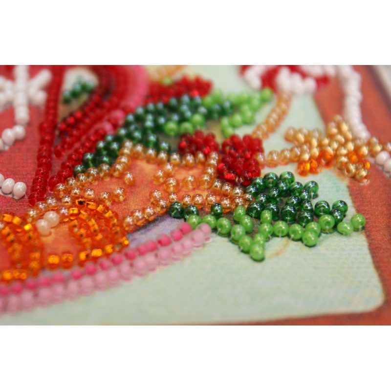 Mini Bead Embroidery Kit on Art Canvas "Aroma of the holiday"