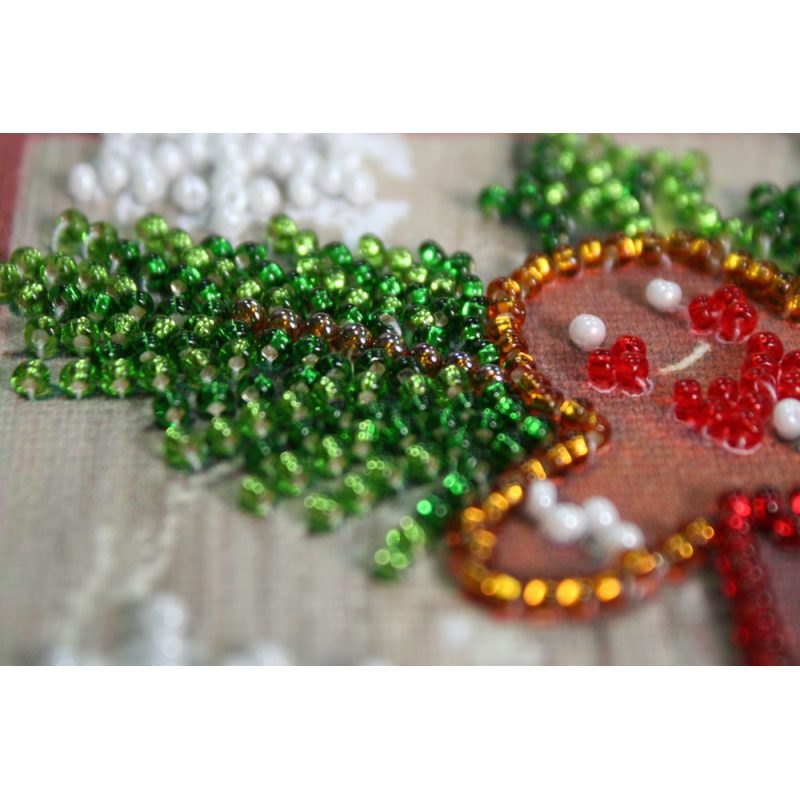 Mini Bead Embroidery Kit on Art Canvas "Children's holiday"
