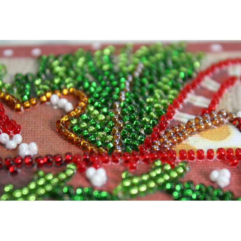 Mini Bead Embroidery Kit on Art Canvas "Children's holiday"