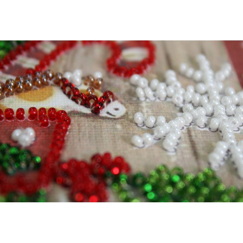 Mini Bead Embroidery Kit on Art Canvas "Children's holiday"