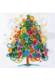 Mini Bead Embroidery Kit on Art Canvas "The heart of the holiday"