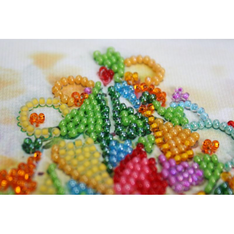 Mini Bead Embroidery Kit on Art Canvas "The heart of the holiday"