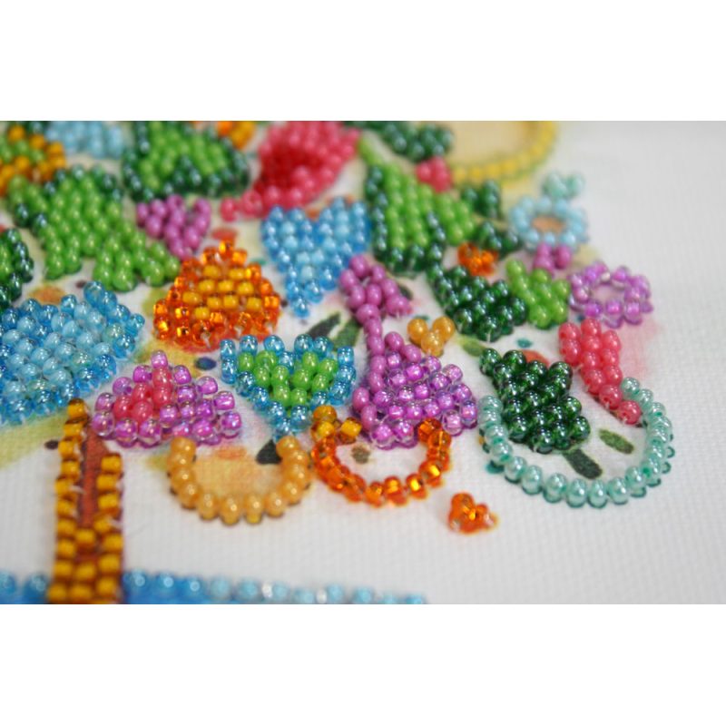 Mini Bead Embroidery Kit on Art Canvas "The heart of the holiday"