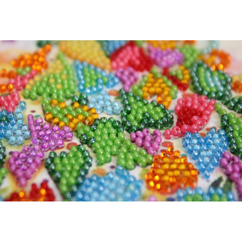 Mini Bead Embroidery Kit on Art Canvas "The heart of the holiday"