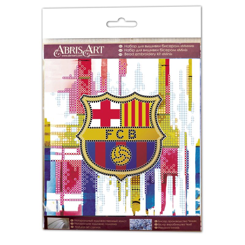 Mini Bead Embroidery Kit on Art Canvas "FC Barcelona"