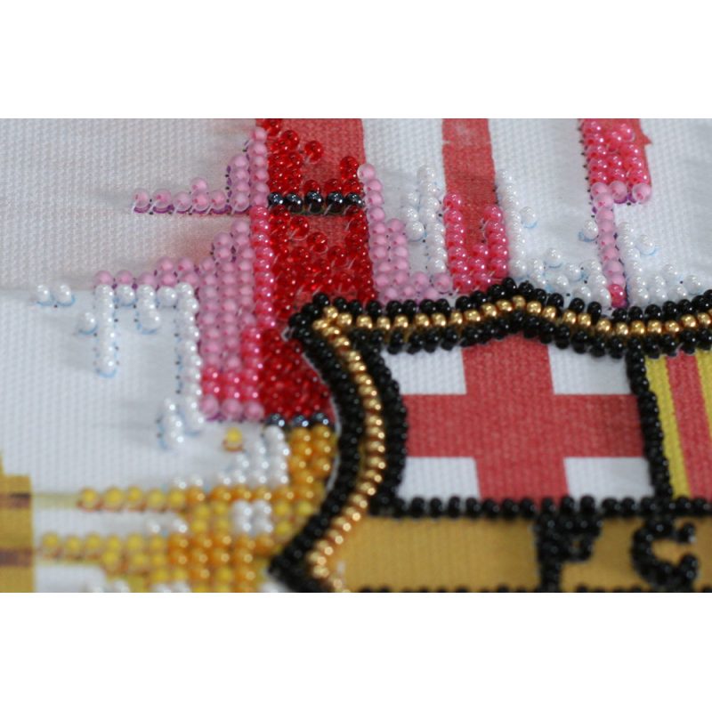Mini Bead Embroidery Kit on Art Canvas "FC Barcelona"