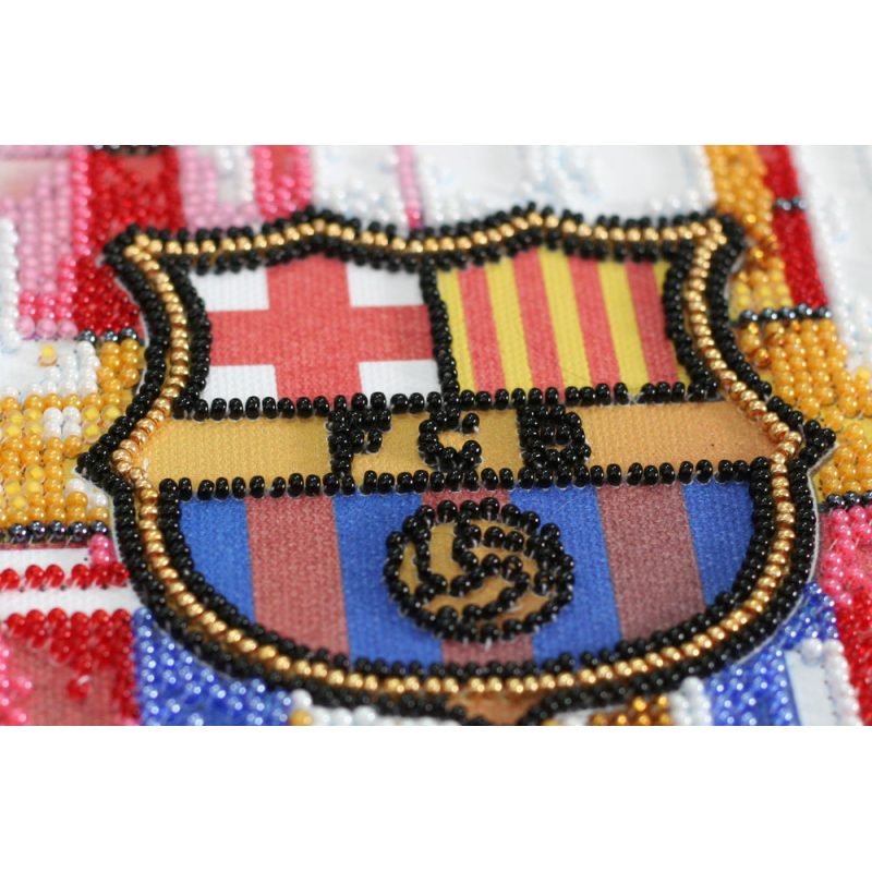 Mini Bead Embroidery Kit on Art Canvas "FC Barcelona"