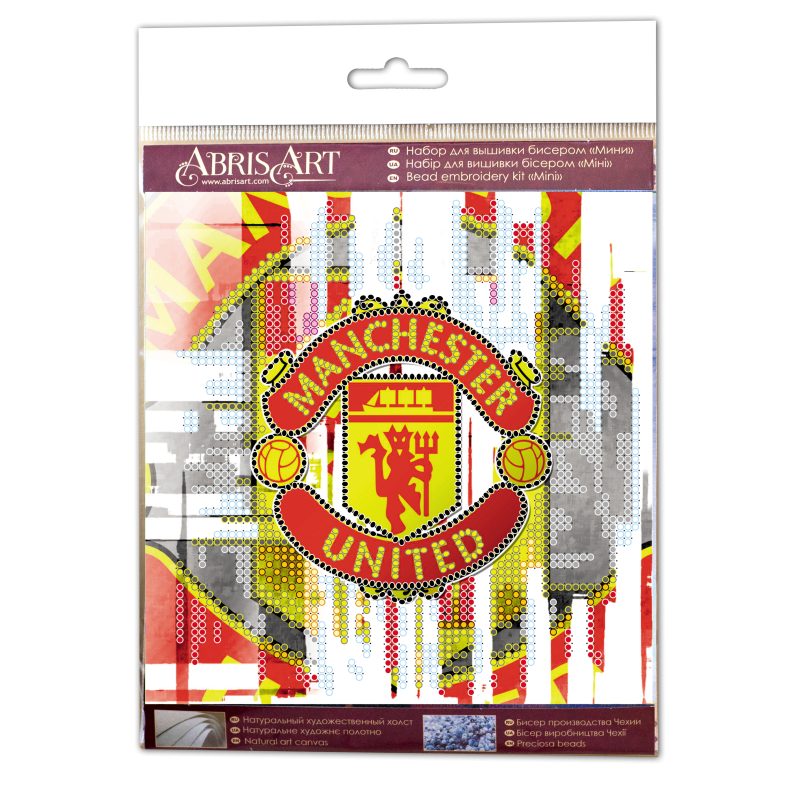 Mini Bead Embroidery Kit on Art Canvas "FC Manchester United"