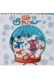 Mini Bead Embroidery Kit on Art Canvas "Snowiness"