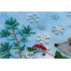 Mini Bead Embroidery Kit on Art Canvas "Snow friend"