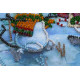 Mini Bead Embroidery Kit on Art Canvas "Snow friend"