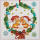 Mini Bead Embroidery Kit on Art Canvas "Kisses"