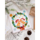 Mini Bead Embroidery Kit on Art Canvas "Kisses"