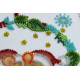Mini Bead Embroidery Kit on Art Canvas "Kisses"
