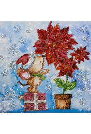Mini Bead Embroidery Kit on Art Canvas "Winter miracle"