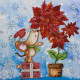 Mini Bead Embroidery Kit on Art Canvas "Winter miracle"