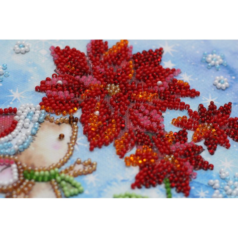 Mini Bead Embroidery Kit on Art Canvas "Winter miracle"