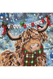 Mini Bead Embroidery Kit on Art Canvas "Christmas goby"