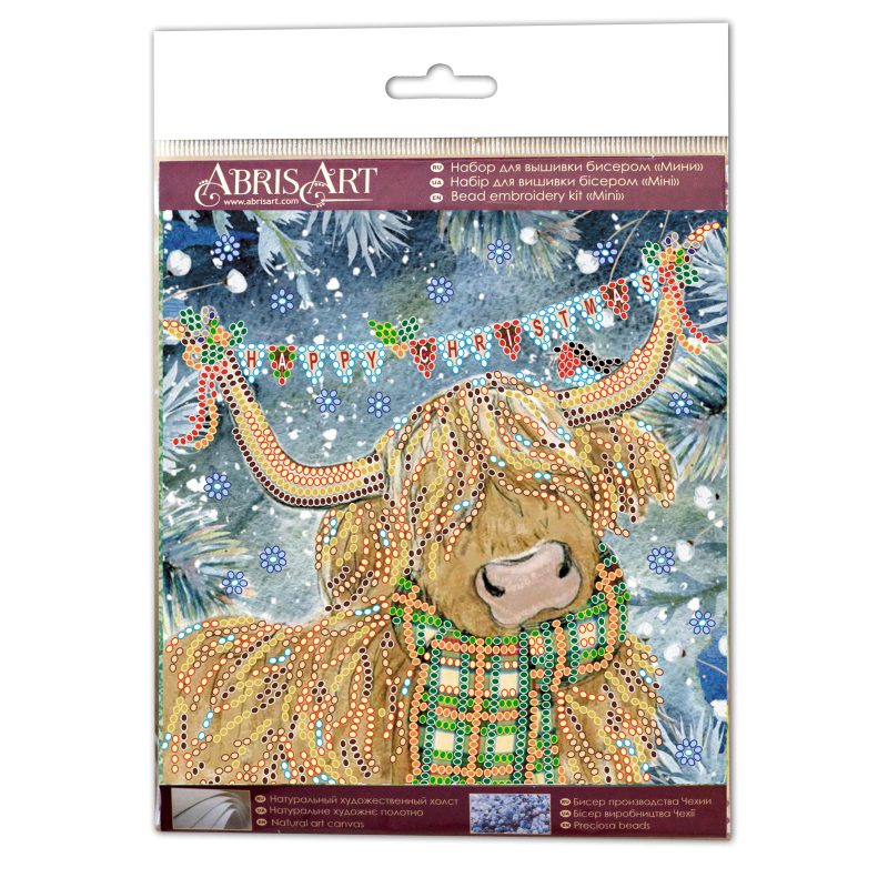 Mini Bead Embroidery Kit on Art Canvas "Christmas goby"