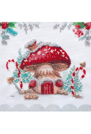 Mini Bead Embroidery Kit on Art Canvas "Winter magic"