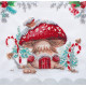 Mini Bead Embroidery Kit on Art Canvas "Winter magic"