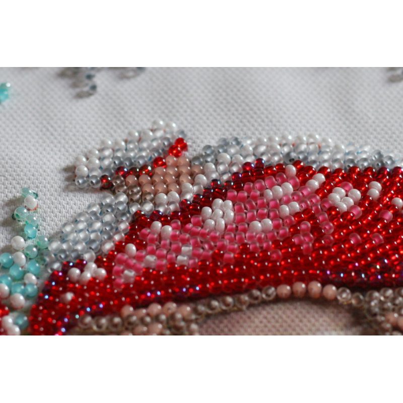 Mini Bead Embroidery Kit on Art Canvas "Winter magic"