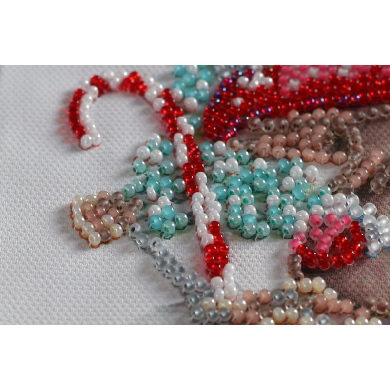 Mini Bead Embroidery Kit on Art Canvas "Winter magic"