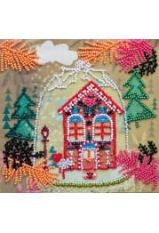 Mini Bead Embroidery Kit on Art Canvas "It's like a fairytale"