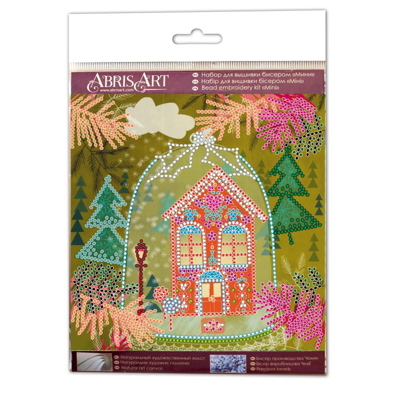 Mini Bead Embroidery Kit on Art Canvas "It's like a fairytale"