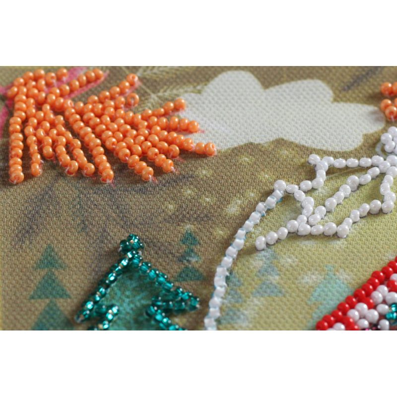 Mini Bead Embroidery Kit on Art Canvas "It's like a fairytale"