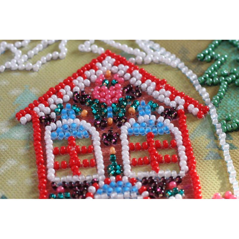 Mini Bead Embroidery Kit on Art Canvas "It's like a fairytale"