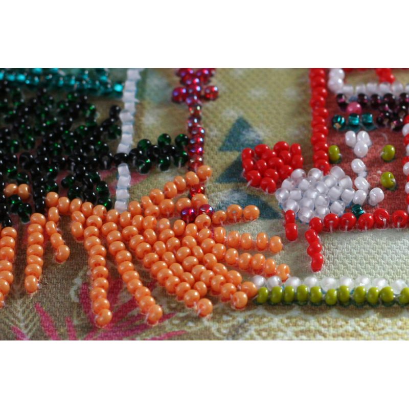 Mini Bead Embroidery Kit on Art Canvas "It's like a fairytale"