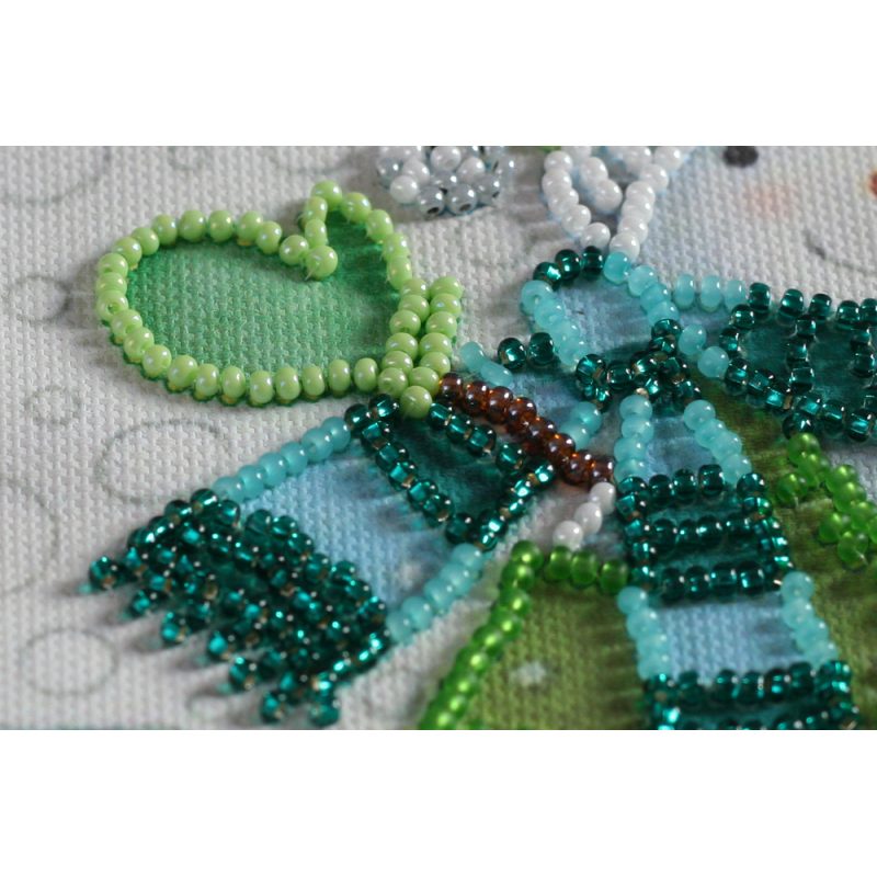 Mini Bead Embroidery Kit on Art Canvas "Snow friends"